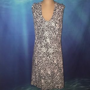 Patterned fit and flare dress.